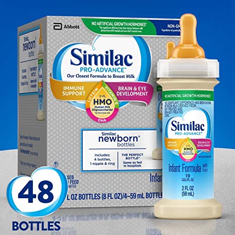 Similac Pro-Advance Infant Formula with 2’-FL HMO for Immune Support, Ready to Feed Newborn Bottles, 2 fl oz, ( Special Discount Offer)(48 Count)