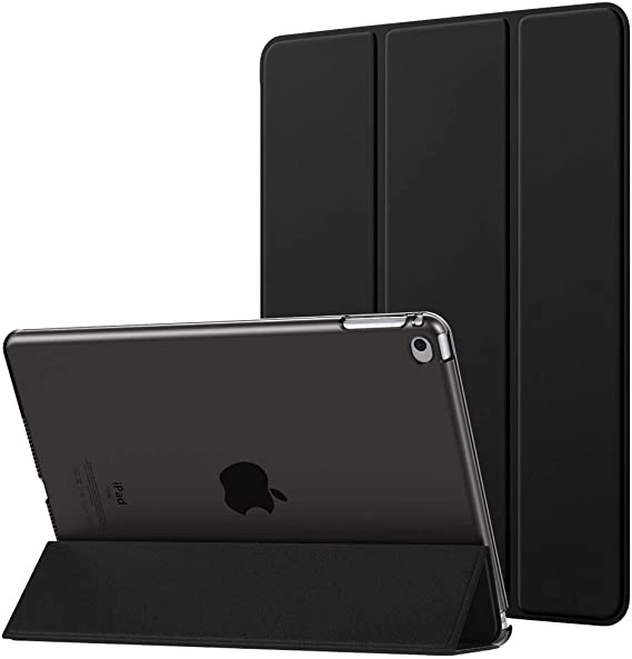 MoKo Case Fit iPad Air 2, Slim Lightweight Smart-Shell Stand Cover with Translucent Frosted Back Protector Fit iPad Air 2 9.7" Tablet - Black (with Auto Wake/Sleep, Not fit iPad Air)