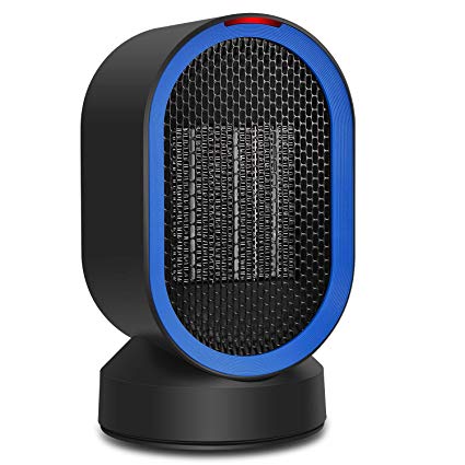 ADDSMILE Ceramic Space Heater, Small Electric PTC Heaters, Portable Desktop Heater Fan with Auto Shut Off & Oscillating, 2s Heat-up, Tip-Over and Overheat Protection for Home Office 600W