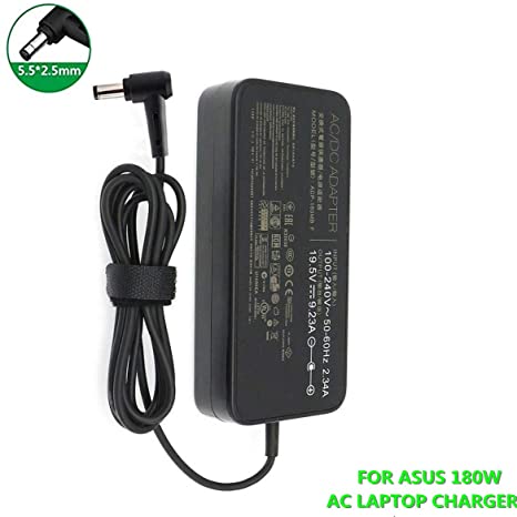 New 19.5V 9.23A 180W ADP-180MB F, FA180PM111 AC Adapter Compatible Asus Rog G750JM G750JS G750JW G750JX G751JL G751JM G752VL G752VT GL502V GL502VT G-Series Gaming Laptop Charger