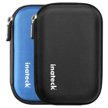 Inateck 2.5" Hard Drive Disk HDD Protective Zipper Carrying Shell Case Cover Bag for 2.5 Inch Portable External Hard Drive, Black