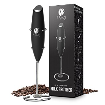 Bean Envy Electric Milk Frother Handheld, Perfect for the Best Latte, Whip Foamer, Includes Stainless Steel Stand
