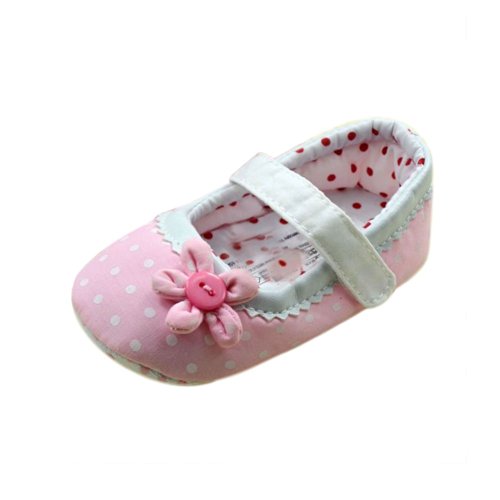 Weixinbuy Baby Girl's Cotton Polka Dot Walking Soft Sole Crib Shoes