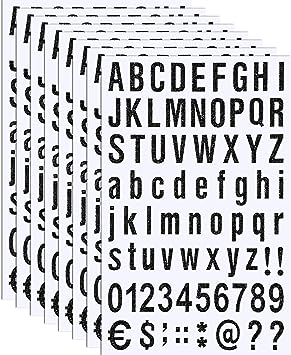 8 Sheets Self Adhesive Vinyl Letters Numbers Kit, Mailbox Numbers Sticker for Mailbox, Signs, Window, Door, Cars, Trucks, Home, Business, Address Number (Glitter Black,1 Inch)