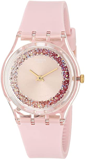 Swatch Essentials Quartz Silicone Strap, Pink, 16 Casual Watch (Model: GP164)