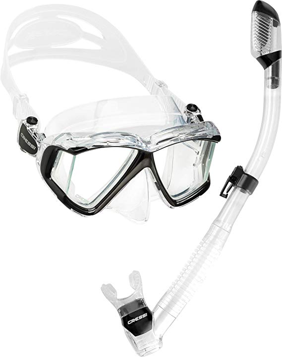 Cressi Panoramic Wide View Mask Dry Snorkel Set