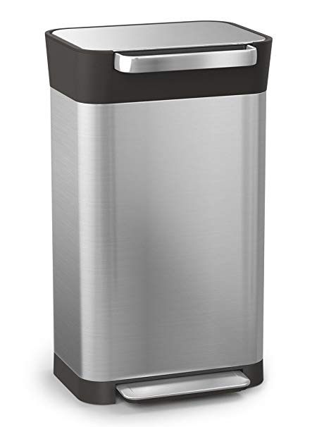 Joseph Joseph 30030 Intelligent Waste Titan Trash Can Compactor, 8 Gallon / 30 Liter, Stainless Steel