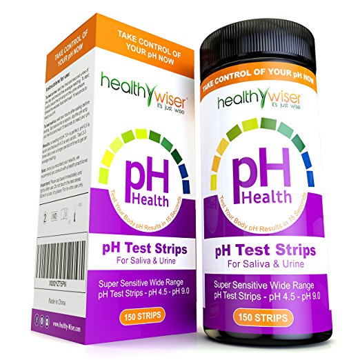 pH Test Strips 150ct - Tests Body pH Levels for Alkaline & Acid levels Using Saliva and Urine. Track and Monitor Your pH Balance & A Healthy Diet, Get Accurate Results in Seconds. pH Scale 4.5-9