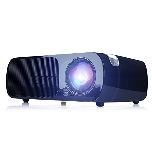 YUNTAB LED Home Video Projector BL 20 5.0 Inch TFT Display Portable 2600 Lumens 3D Best Mini LCD Wireless Projector Home Cinema Theater Projector Supports HD 1080p With Multimedia Input-USB/ HDMI/ AV/ VGA For Video TV Movie Party Game Home Entertainment Pico Projector (Black)