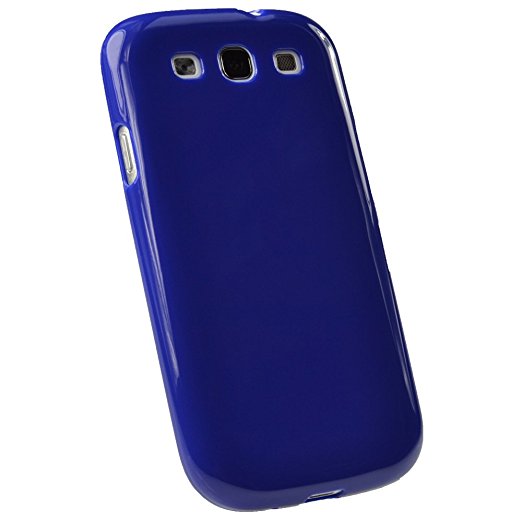 igadgitz Blue Glossy Durable Crystal Gel Skin (TPU) Case Cover for Samsung Galaxy S3 III i9300 Android Smartphone Cell Phone   Screen Protector (Compatible with all carriers incl AT&T, Sprint Nextel, T-mobile & Verizon Wireless)