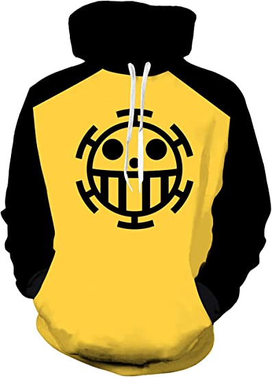 UU-Style One Piece Trafalgar Law Hoodies Pullover Cosplay Costume Long Sleeve Zip Jacket Sweatshirt Unisex