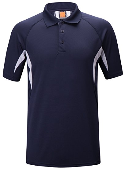 Zity Quick-Dry Sweat-Wicking Color Block Athlete Short Sleeve Polo For Men