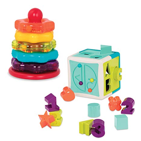 Battat – Stacking Rings   Shape Sorter Cube – Learning Toys for kids