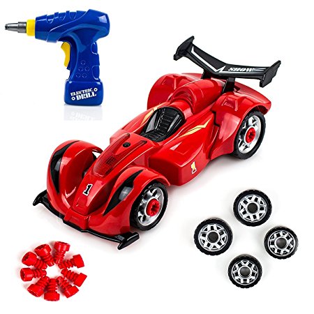 Educational Racing Car & Fun Take Apart Race Car Toy for Kids with 24 Take Apart Pieces, Tool Drill, Lights and Sounds