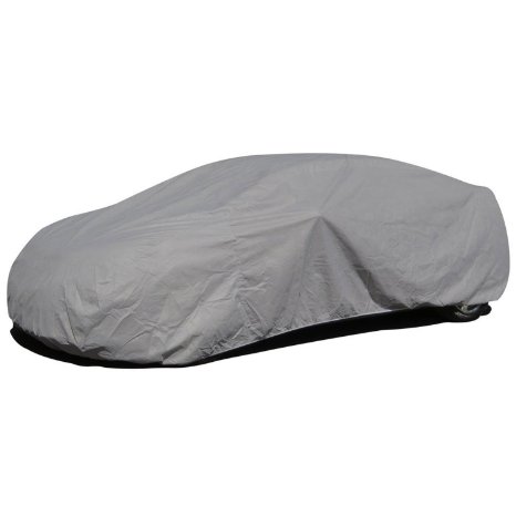 Budge Rain Barrier Car Cover Fits Sedans up to 264 inches, Waterproof RB-5 - (Polypropylene with Waterproof Film, Gray)