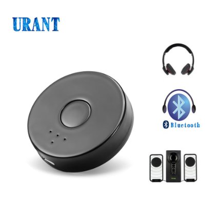 Urant Bluetooth Transmitter Portable Wireless Audio Adapter Car Kit Sets Home Stereo System Transmit 2 Devices Simultaneously for Headphone,Speakers,TV,PC,MP3/MP4,Car Stereos