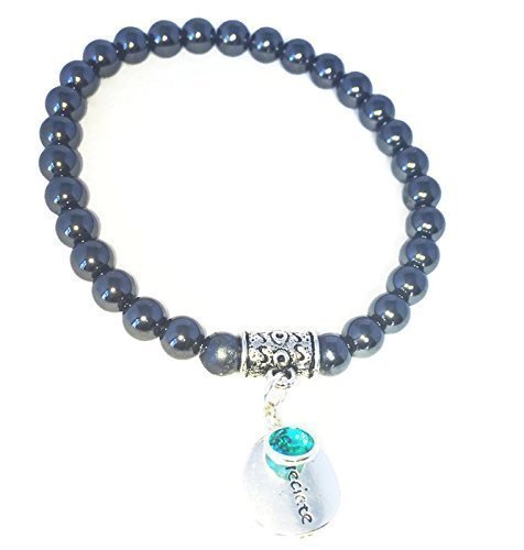 Blue December Birthday Black Hematite Beaded Charm Bracelet