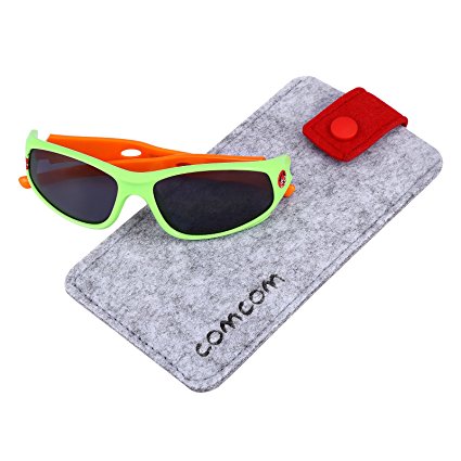 Kids Sports Style Polarized Sunglasses Rubber Flexible Frame For Boys And Girls Age 3-10