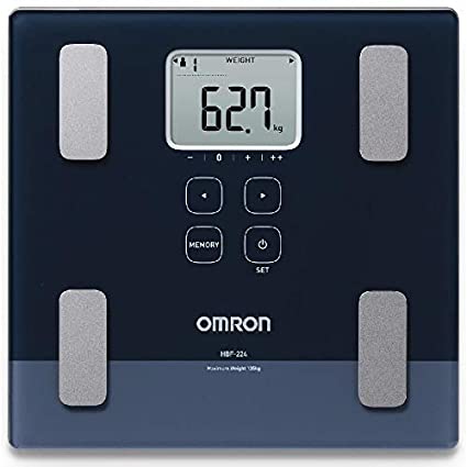 Omron HBF-224 Omron HBF 224 Digital Full Body Composition Monitor with Multiple User & Guest Mode Feature to Monitor BMI, Body Age, Vesceral Fat Level, Body Fat & Skeletal Muscle Percentage (Black)