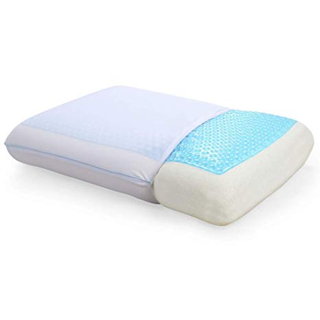 Classic Brands Reversible Cool Gel and Memory Foam Double-Sided Pillow, Soft and Comfortable Orthopedic Support, Standard (Limited Edition)