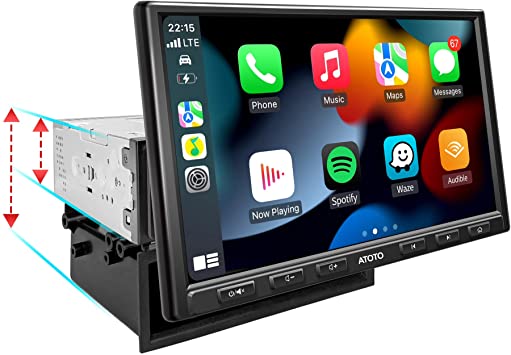 [8 inch] ATOTO F7 XE Double-DIN &Single-DIN Adaptive in-Dash Video Receiver- Wireless CarPlay &Android Auto, IPS Display, Bluetooth,HD LRV(Live Rearview), Mirror Link,Quick Charge, SXM Input,F7G1A8XE