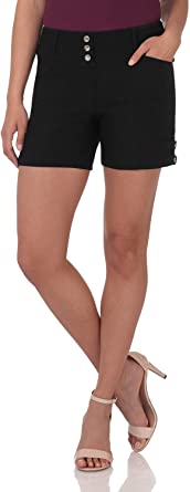 Rekucci Women's Ease into Comfort Stretchable Pull-On 5 inch Slimming Tab Short