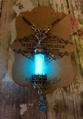 The Mortal Instruments Inspired "Winged Witchlight Lantern" Shadow Hunter Glow In The Dark Vial Pendant Necklace