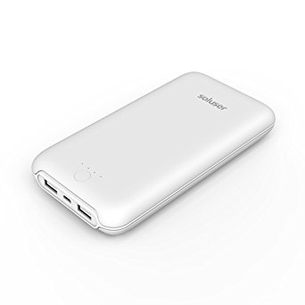 Soluser 24000mAh Ultra Hight Capacity Power Bank Dual 2.1A USB Outputs, Portable Charger External Battery Pack Phone Chargers for iPhone, iPad and Samsung Galaxy and More (White)