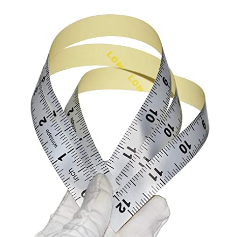 WIN TAPE Pack of 5pcs 12 Inches Short Adhesive Table Sticky Measuring Tape Ruler Self-Adhesive Tape Measure (Inches)