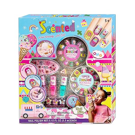 Combaybe Kids Nail Polish Set for Girls- Girl Gifts - Nail Art Kit for Ages 7-12 Years Old, Nail Polish Non Toxic Girl stuff for Spa Makeup Manicures - Birthday Gifts Toys for Girls 6 7 8 9 10-12