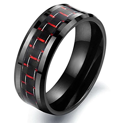 King Will TYRE Men's 8mm Tungsten Carbide Ring Wedding Engagement Band Matte/Brushed Finish Lines