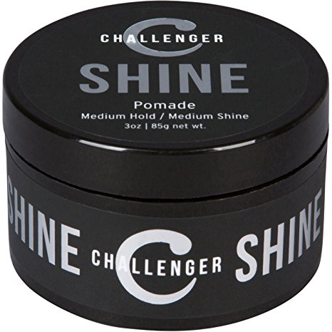 New Shine Pomade - Challenger - 3OZ Medium Hold & Shine - Best Men’s Styling Pomade - Water Based, Clean & Subtle Scent, Travel Friendly. Hair Wax, Fiber, Clay, Paste, and Cream, All In One
