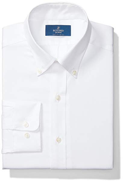 BUTTONED DOWN Men's Classic Fit Button-Collar Solid Pinpoint Non-Iron Dress Shirt