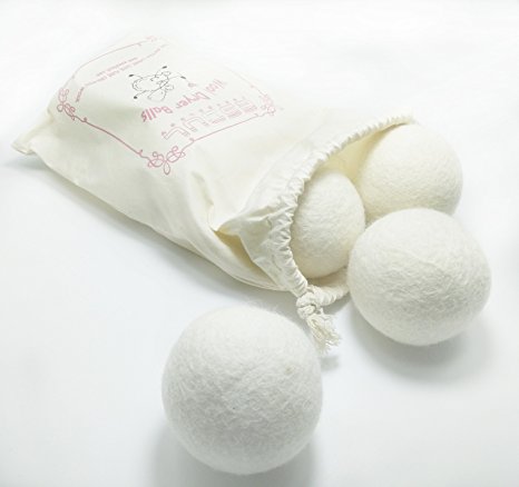 ESoulTech 6 Wool Dryer Balls Extra Large 100% Pure Organic Wool to the Core, Fabric Softener, Lower Energy, Decrease Drying Time, Laundry, Reusable