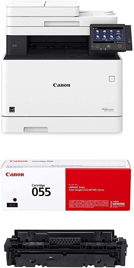 Canon Color imageCLASS MF743Cdw - All in One, Wireless, Mobile Ready, Duplex Laser Printer (Comes with 3 Year Limited Warranty) and Cartridge 055 Black, Standard Yields up to 2,300 Pages