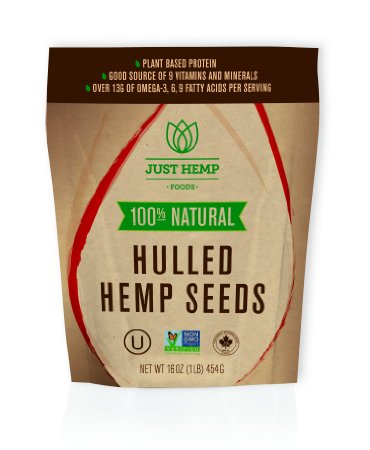 Just Hemp Foods Natural Hulled Hemp Seeds, 1lb (16 oz.)