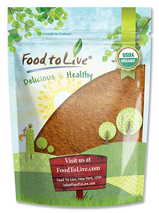 Food to Live Certified Organic Cacao Powder (Raw, Non-GMO, Kosher, Unsweetened, Bulk) (1 Pound)