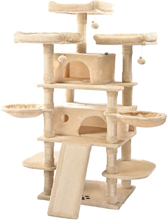Amolife 68 Inch Multi-Level Cat Tree King/X-Large Size Cat Tower with Cozy Perches, Stable for Large Cat/Gig Cat