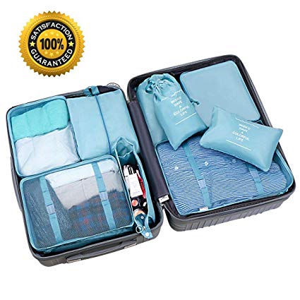 Packing Cubes, LC-dolida Luggage Organizer Bag with Shoe Bag-9 Set