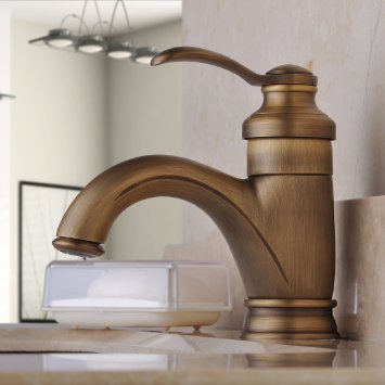 HiendureTM Centerset Single Handle Antique Brass Bathroom Vanity Sink Lavatory Faucet