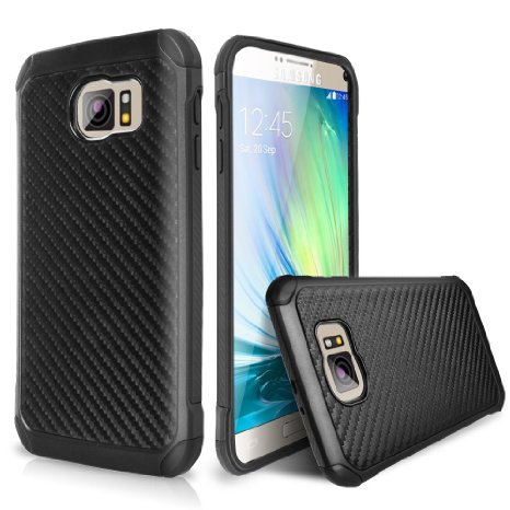 Galaxy S7 Edge Case With TJS Stylus Pen Included Hybrid Hard Carbon Fiber Shockproof Slim Fit TPU Armor Drop Protection Case Cover For Samsung Galaxy S7 Edge 2016