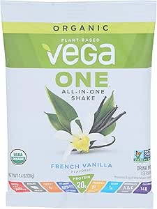 Vega One Organic Plant Protein Powder, French Vanilla, 1.4 Ounce