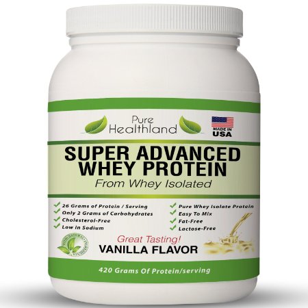 Best Tasting Whey Protein Isolate Powder Diet Supplements Vanilla Flavor for Men Women And Seniors Organic Protein Powder Fat Free Lactose Free Whey Protein All Natural Pure Whey Protein