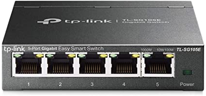 TP-Link 5 Port Gigabit Switch | Easy Smart Managed | Plug & Play | Limited Lifetime Protection | Desktop/Wall-Mount | Shielded Ports | Support QoS, Vlan, IGMP and Link Aggregation (TL-SG105E)