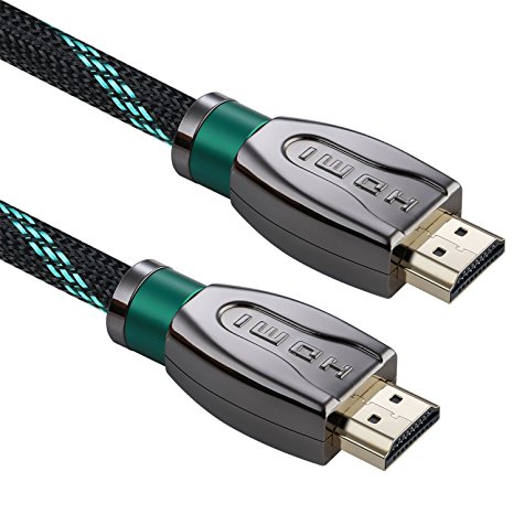 JINPIN HDMI Cable 12ft-green Ultra High Speed HDMI switch cable Support 1080P, 3D,4k, HDMI 1.4, 2.0, Ethernet, Audio Return,Full HD Latest Version.