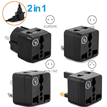 Yubi Power TL4 Worldwide Adapter Kit Type G Type E/F Type A Type I universal adapters