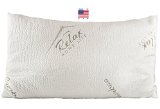 Bamboo Pillow-USA Made-Premium Quality Pillow with Stay Cool Bamboo Cover-Shredded Memory Foam-Hypoallergenic and Dust Mite Resistant-Relieves Snoring Insomnia Neck Pain TMJ and Migraines Queen