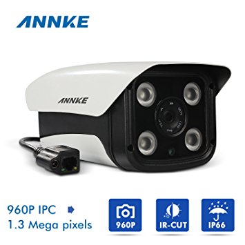 Annke 960P High definition IP camera, Day/Night Vision and 1.3 Megapixels Lens Security Cameras With H.264 Video Compression Give You the Most Vivid Picture of Your Home &Office.