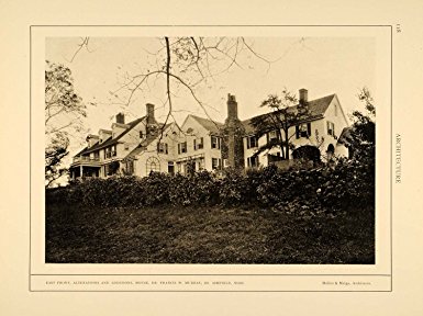 1915 Print Dr. Francis W. Murray Home Ashfield Mass. Mellor Meigs Architecture - Original Halftone Print