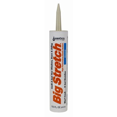 Sashco Big Stretch Acrylic Latex High Performance Caulking Sealant, 10.5 oz Cartridge, Almond